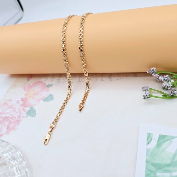 Elegant Rose Gold Plated Link Chain Necklace – 50cm Length, XPNL0065 - Picture 7 of 12